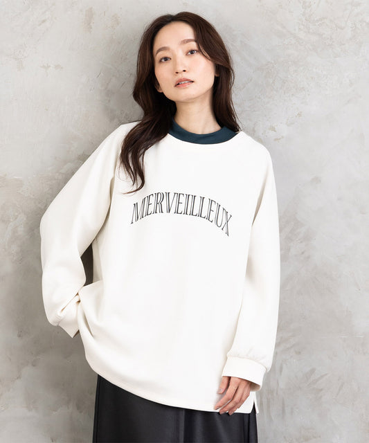 大きいサイズ レディース ロゴ スウェット ボートネック｜大きいサイズ レディース ブランド 通販 安い WEB限定 カジュアル コーデ ファッション