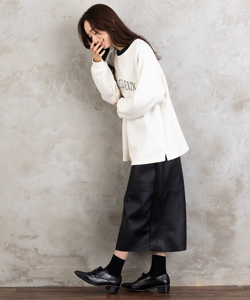 【sabstreet bis】【web限定】ボートネックロゴスウェット