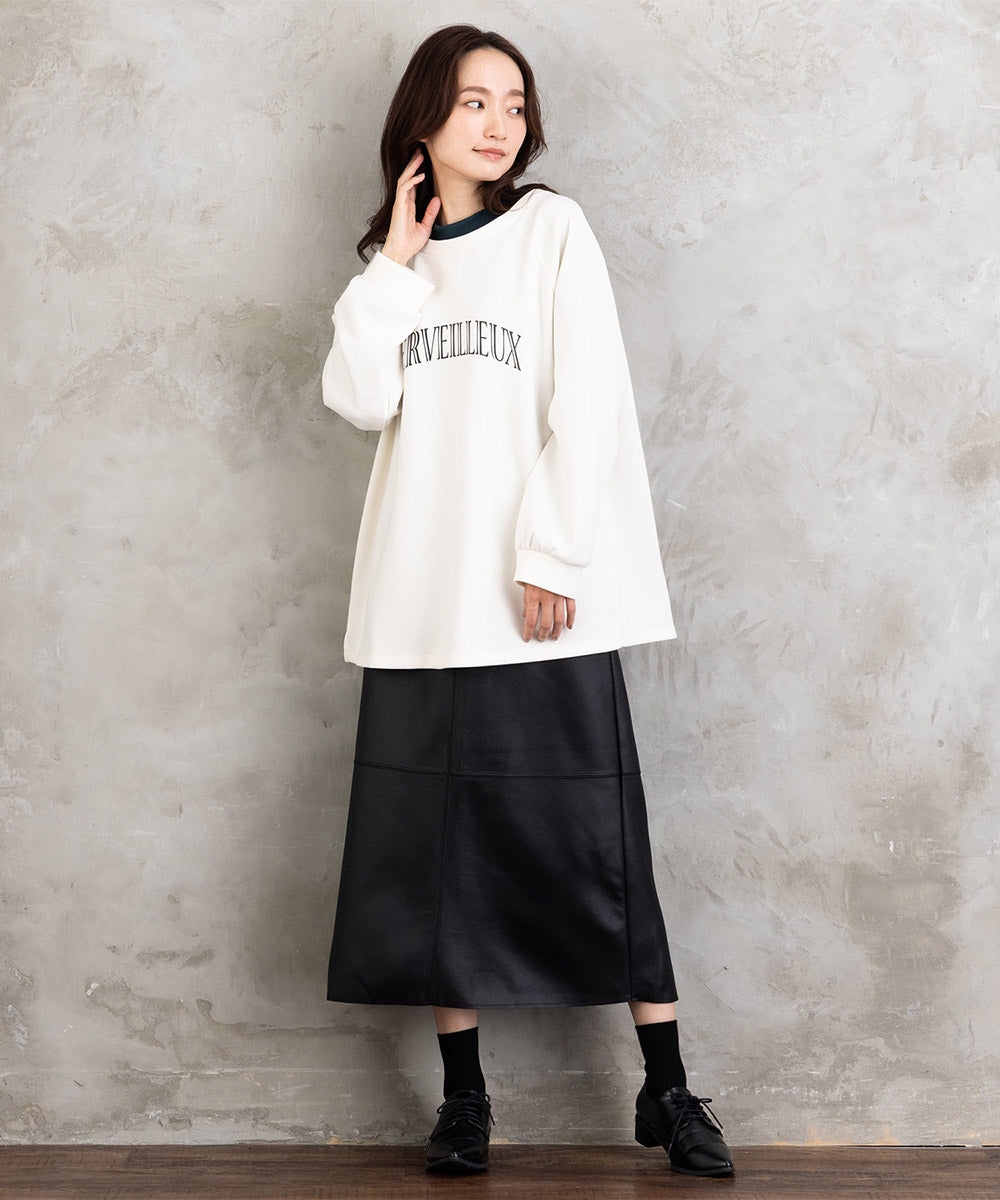 【sabstreet bis】【web限定】ボートネックロゴスウェット