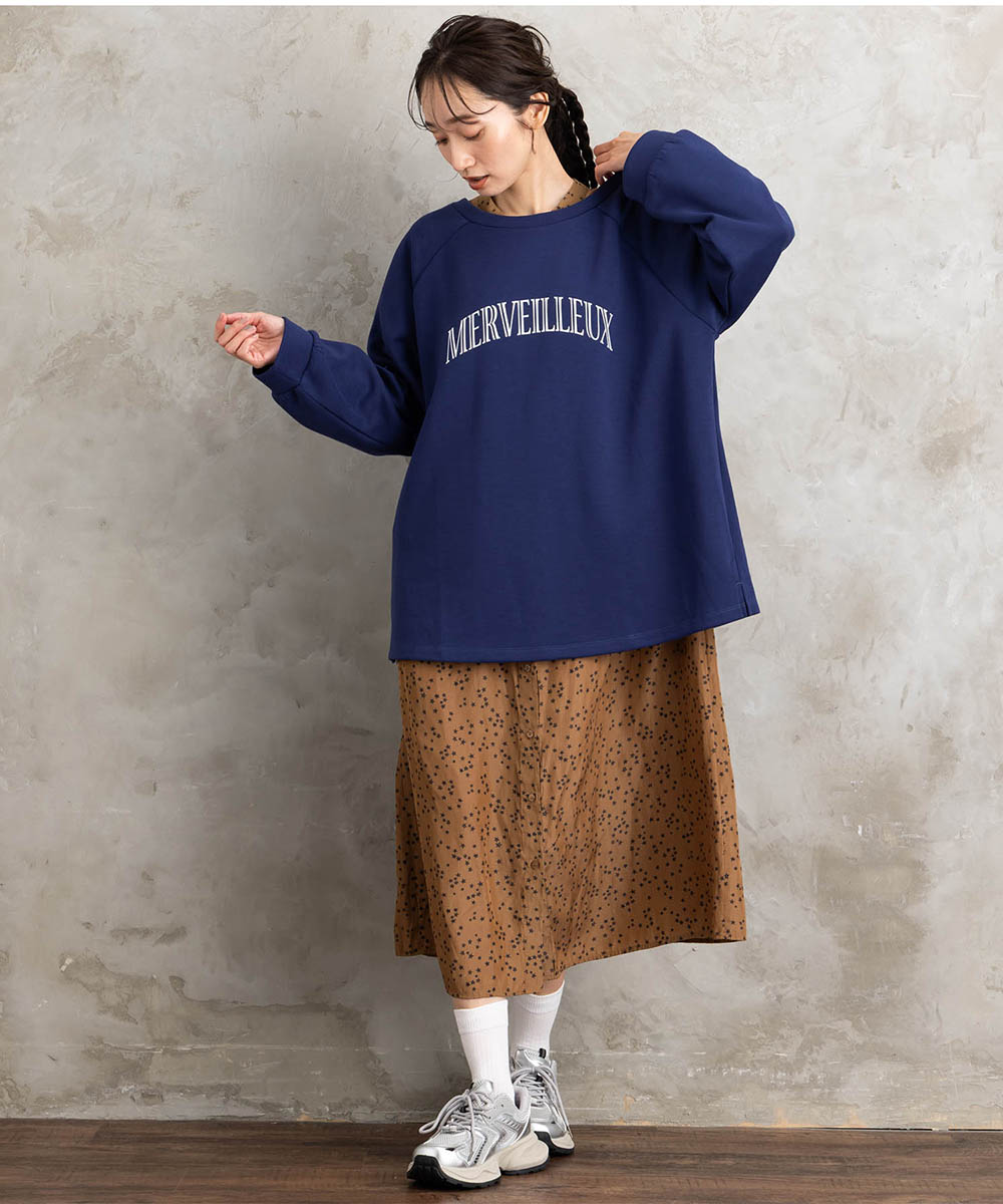 【sabstreet bis】【web限定】ボートネックロゴスウェット