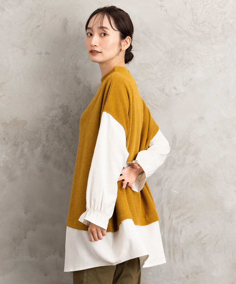 【sabstreet bis】【web限定】シャツコンビプルオーバー