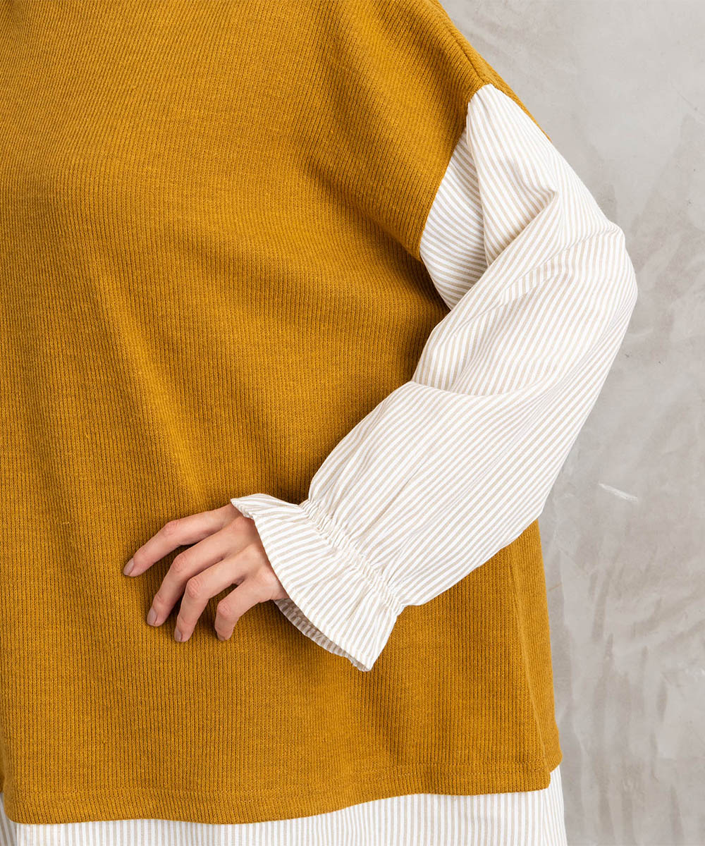 【sabstreet bis】【web限定】シャツコンビプルオーバー