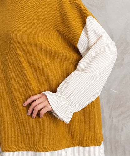 【sabstreet bis】【web限定】シャツコンビプルオーバー