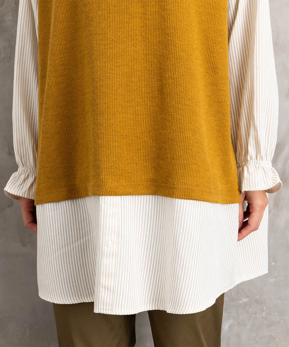 【sabstreet bis】【web限定】シャツコンビプルオーバー