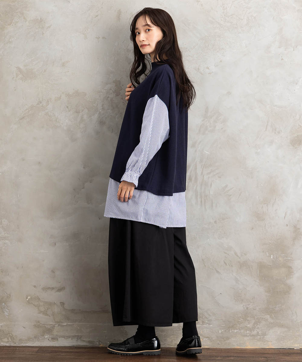 【sabstreet bis】【web限定】シャツコンビプルオーバー