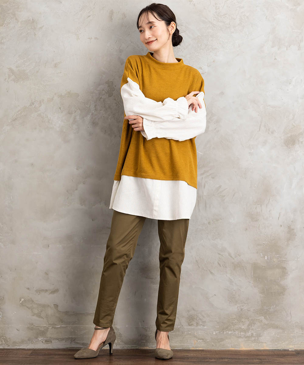 【sabstreet bis】【web限定】シャツコンビプルオーバー