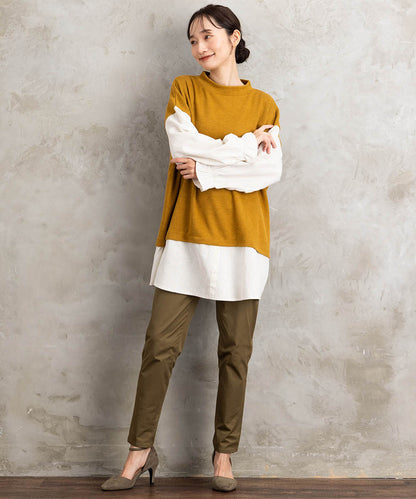 【sabstreet bis】【web限定】シャツコンビプルオーバー