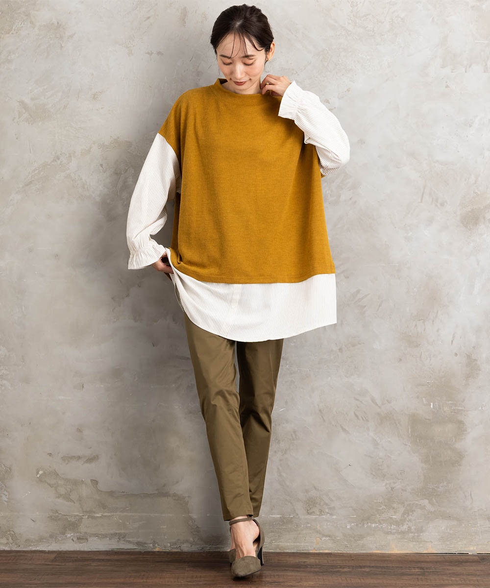 【sabstreet bis】【web限定】シャツコンビプルオーバー