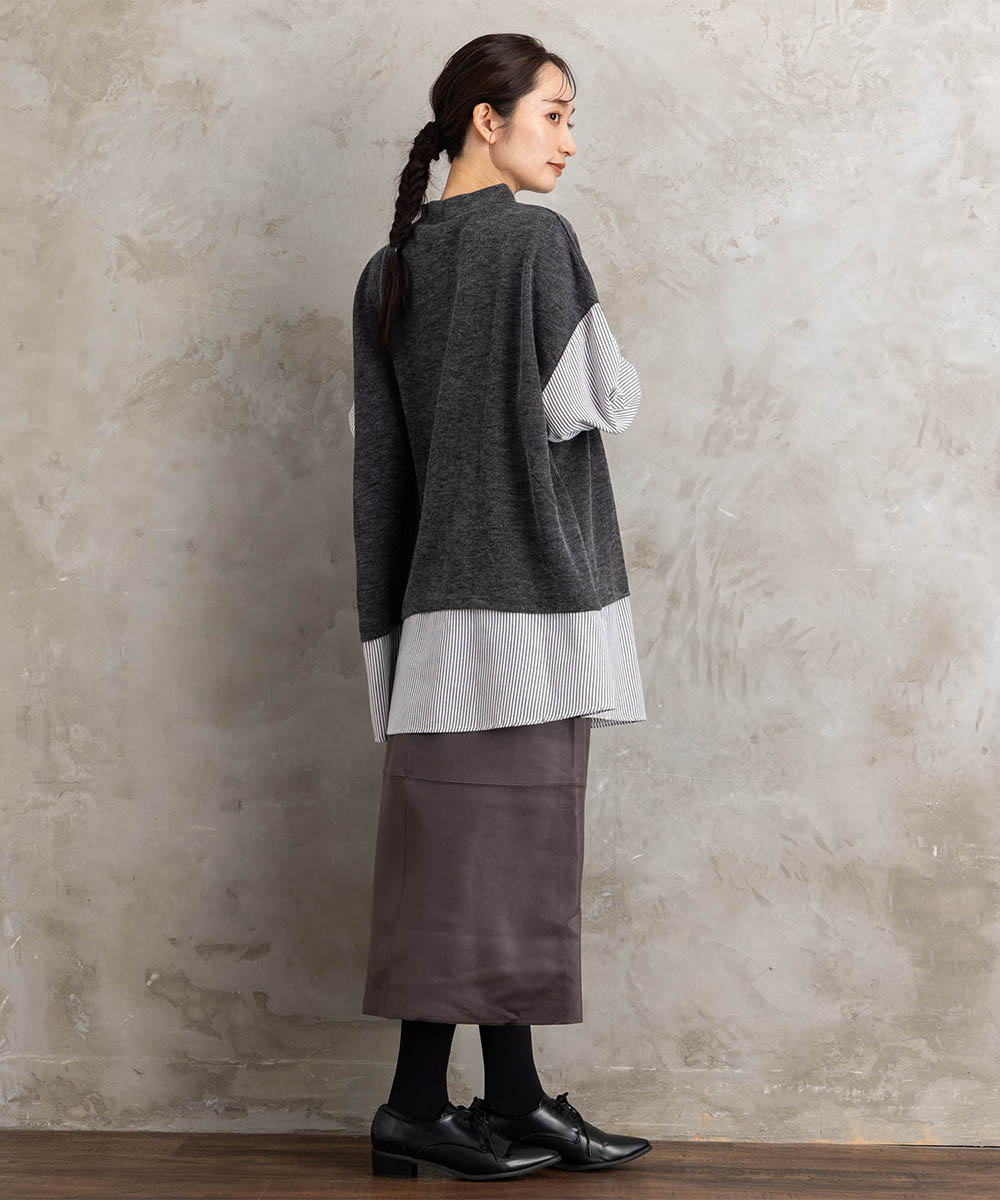 【sabstreet bis】【web限定】シャツコンビプルオーバー