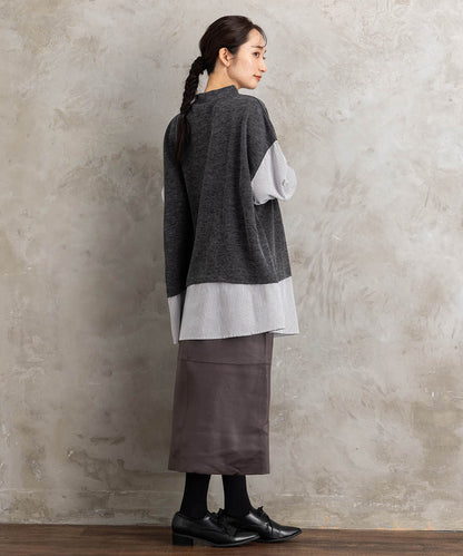 【sabstreet bis】【web限定】シャツコンビプルオーバー