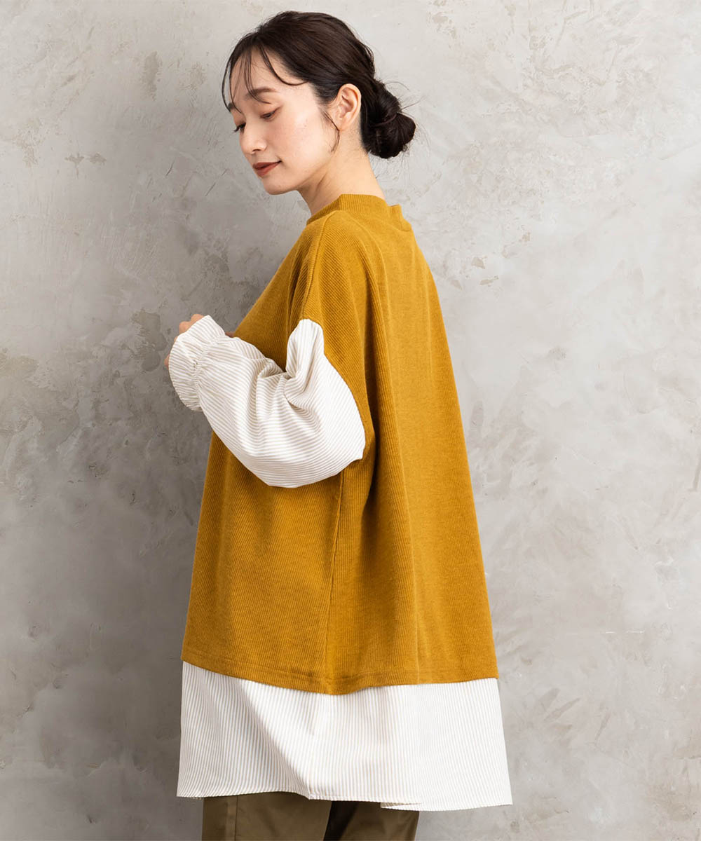 【sabstreet bis】【web限定】シャツコンビプルオーバー