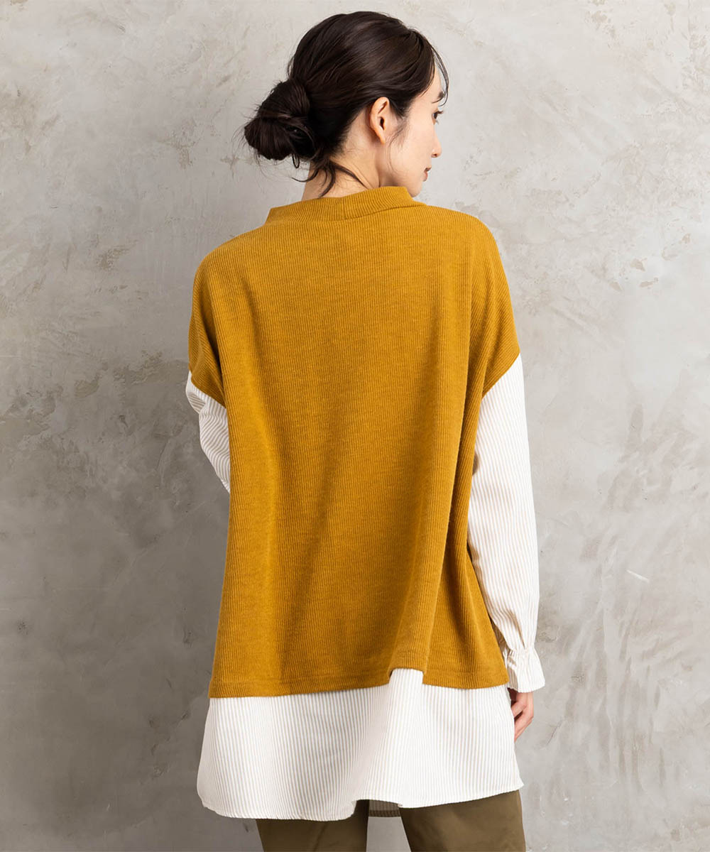 【sabstreet bis】【web限定】シャツコンビプルオーバー