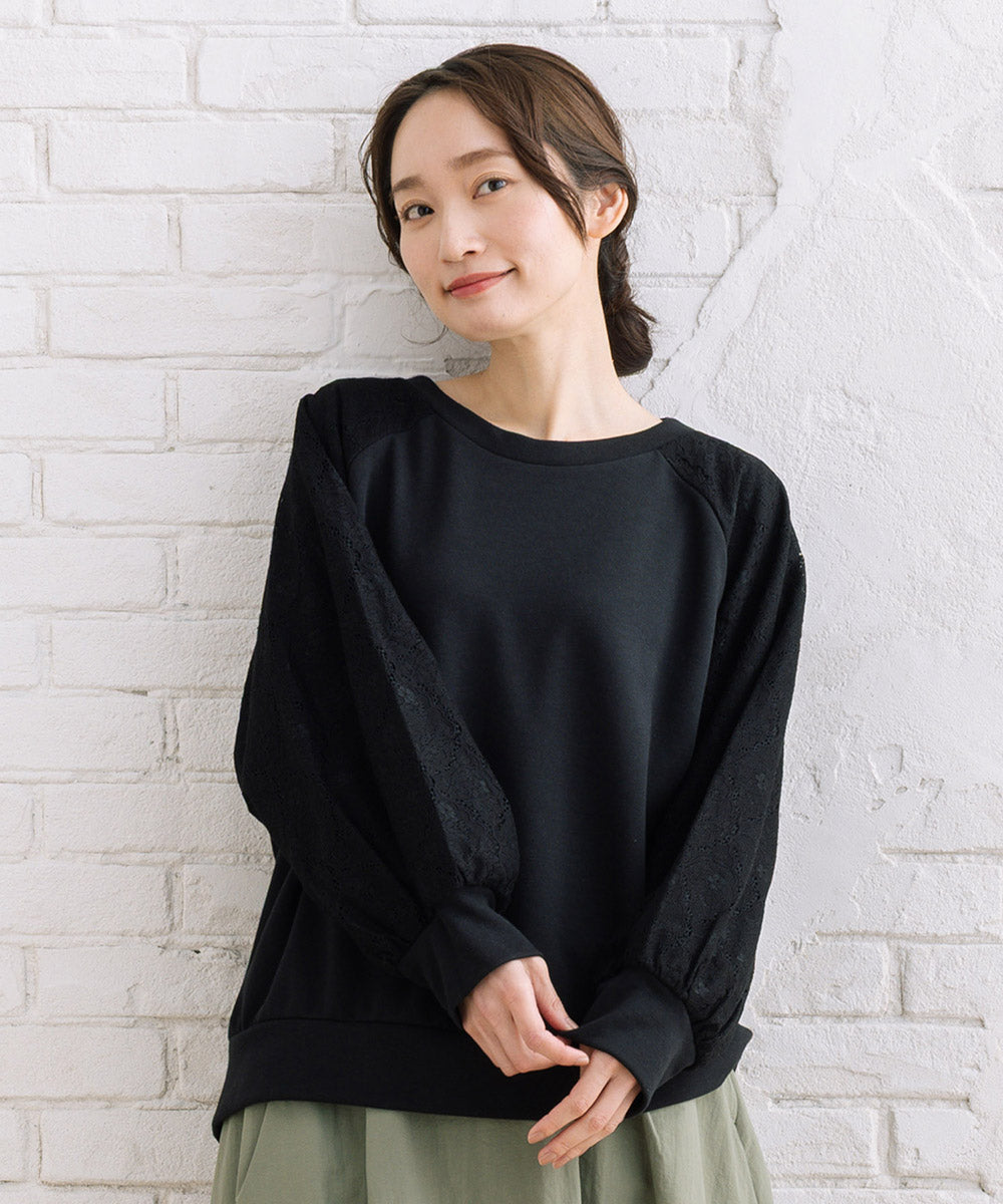 【sabstreet bis】【web限定】 レースドッキングダンボールスウェット
