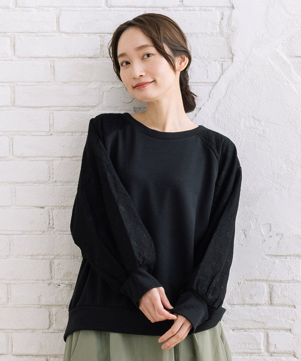 【sabstreet bis】【web限定】 レースドッキングダンボールスウェット