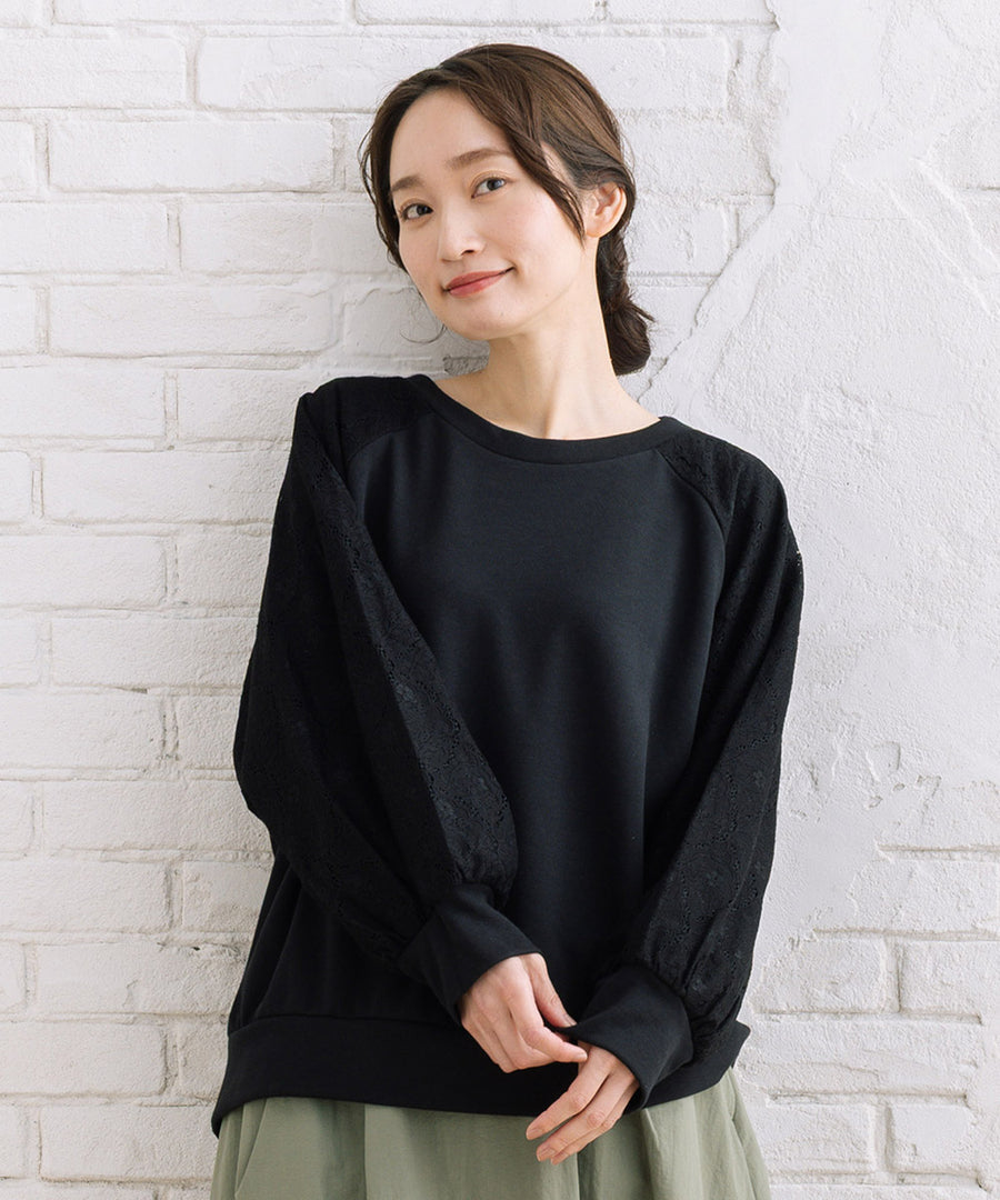【sabstreet bis】【web限定】 レースドッキングダンボールスウェット