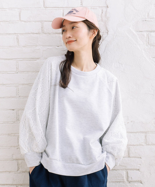 【sabstreet bis】【web限定】 レースドッキングダンボールスウェット