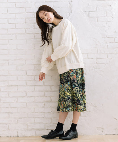 【sabstreet bis】【web限定】 レースドッキングダンボールスウェット
