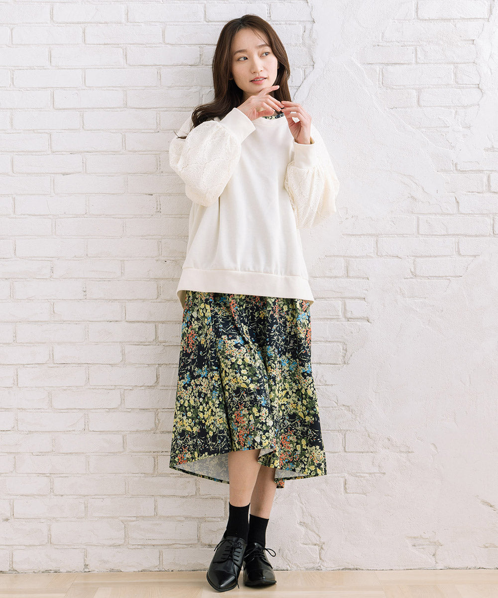 【sabstreet bis】【web限定】 レースドッキングダンボールスウェット