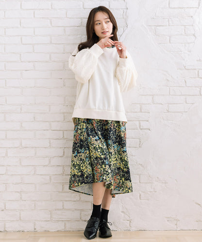 【sabstreet bis】【web限定】 レースドッキングダンボールスウェット