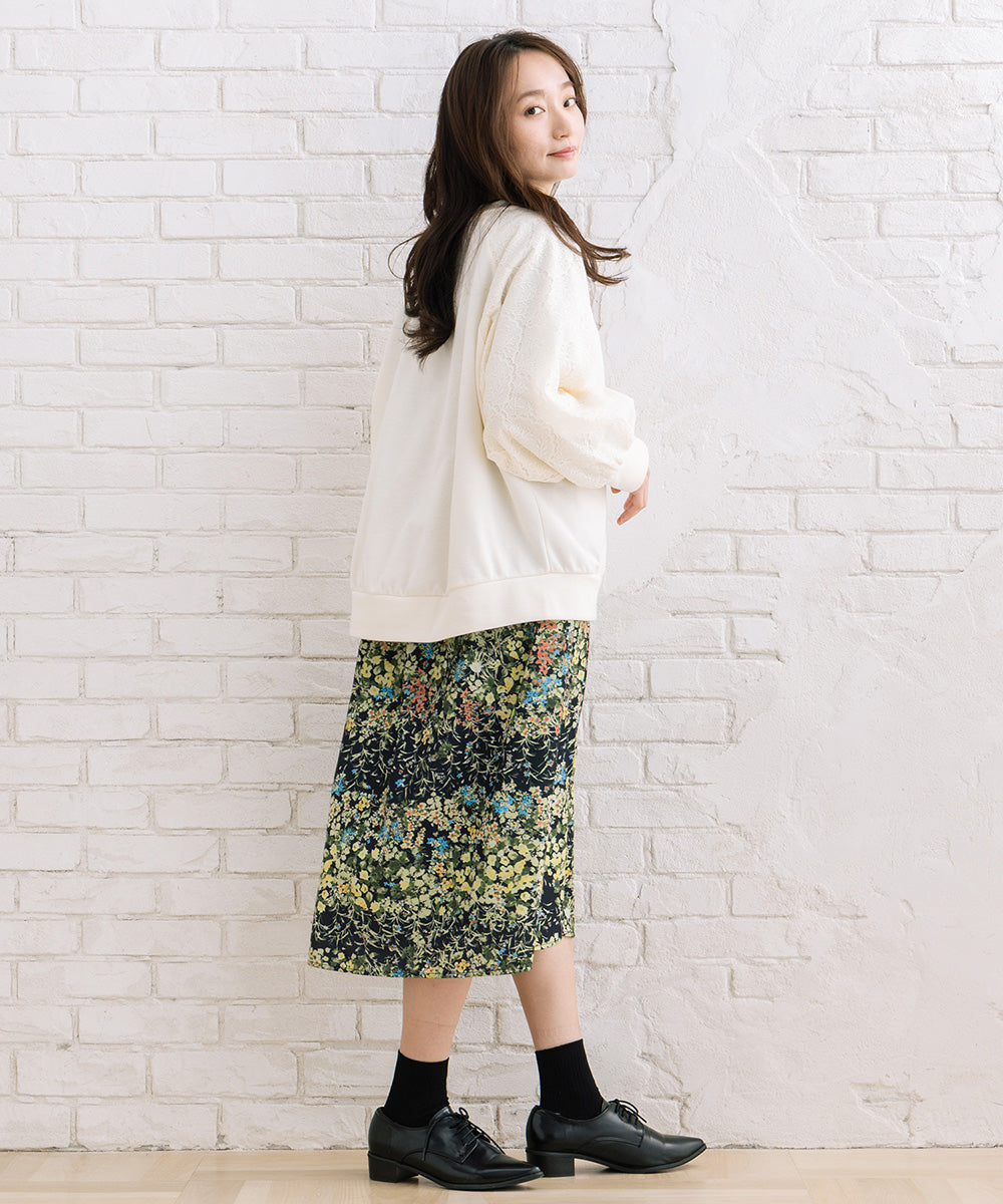 【sabstreet bis】【web限定】 レースドッキングダンボールスウェット