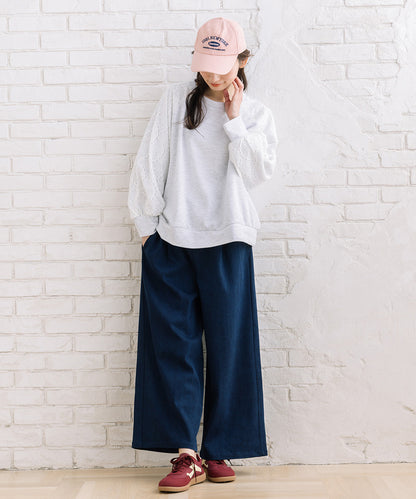 【sabstreet bis】【web限定】 レースドッキングダンボールスウェット