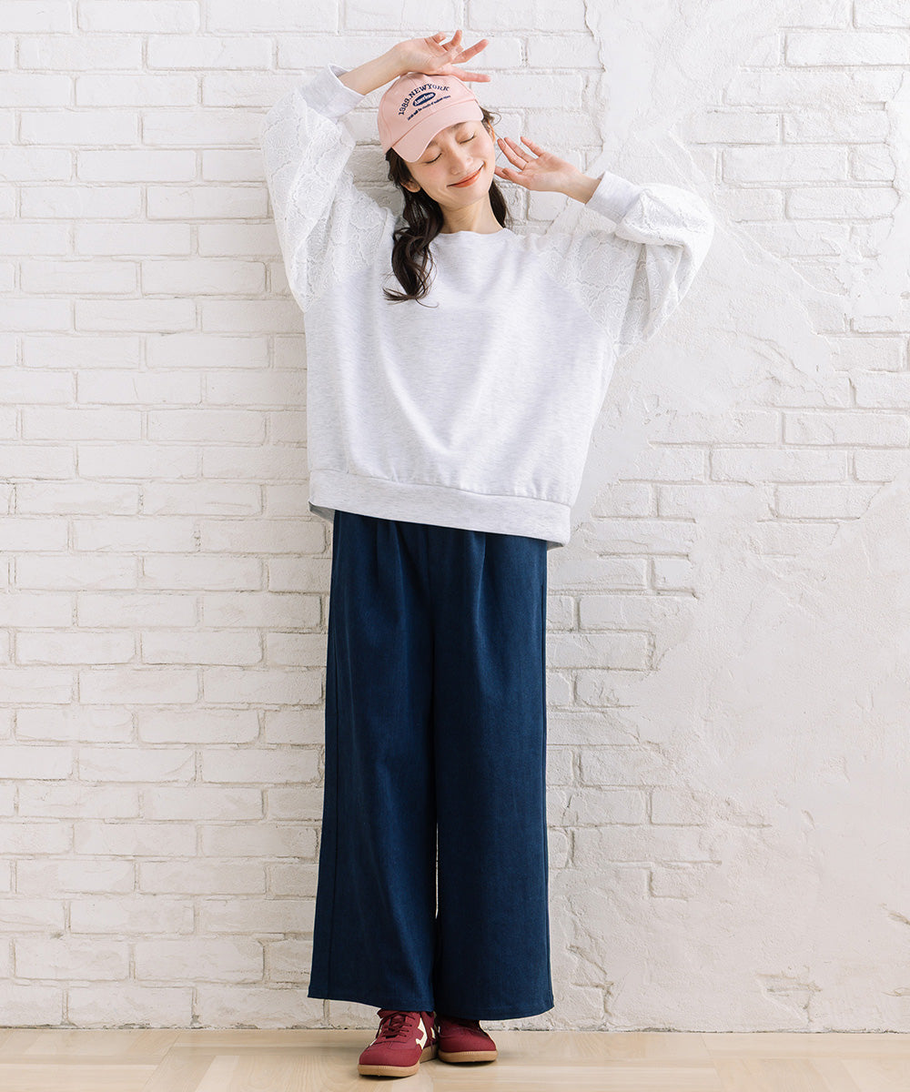 【sabstreet bis】【web限定】 レースドッキングダンボールスウェット