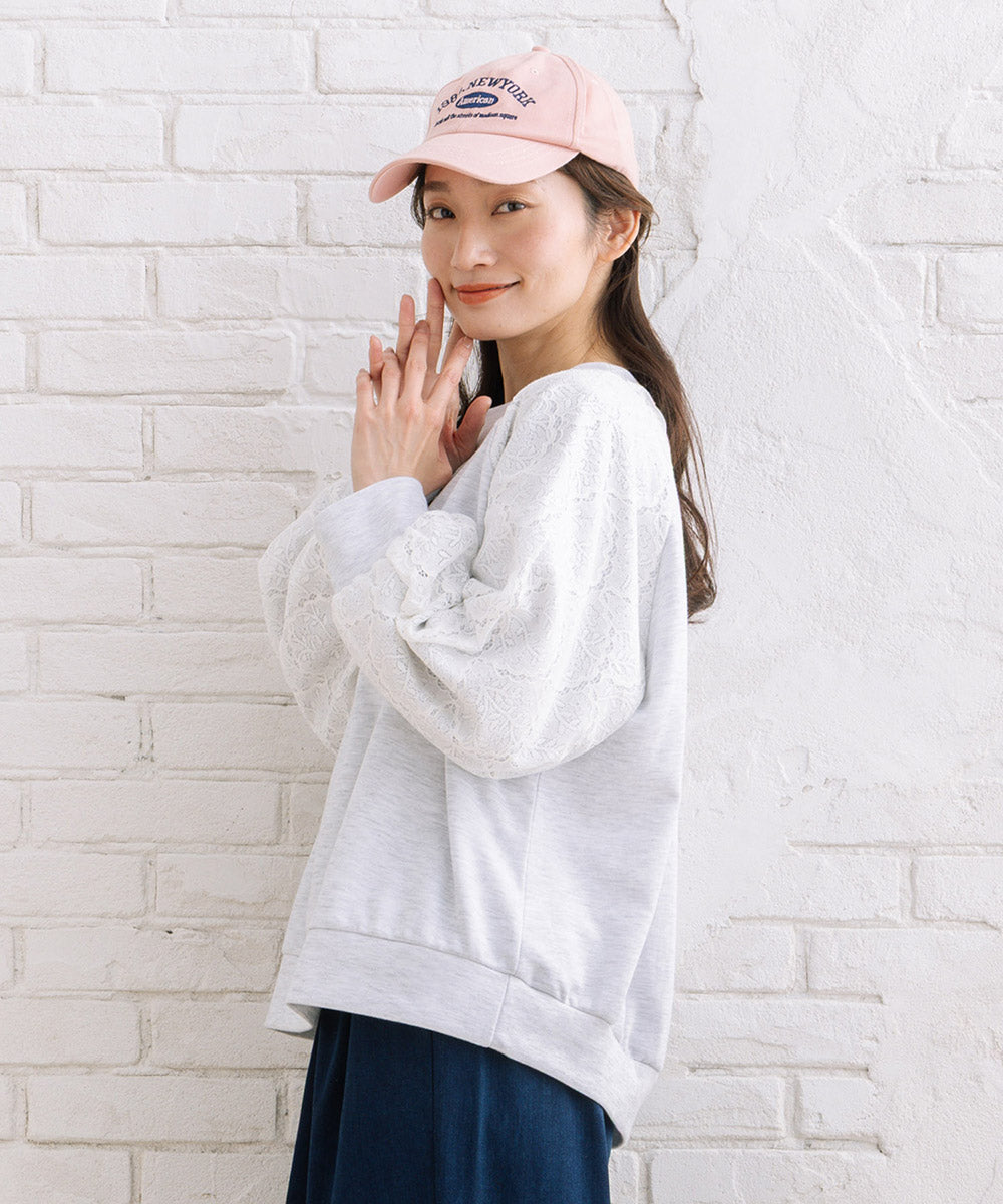 【sabstreet bis】【web限定】 レースドッキングダンボールスウェット