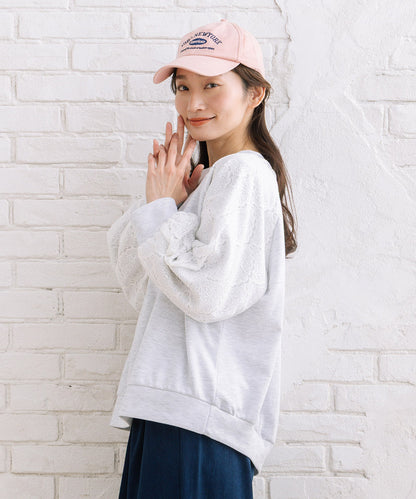 【sabstreet bis】【web限定】 レースドッキングダンボールスウェット