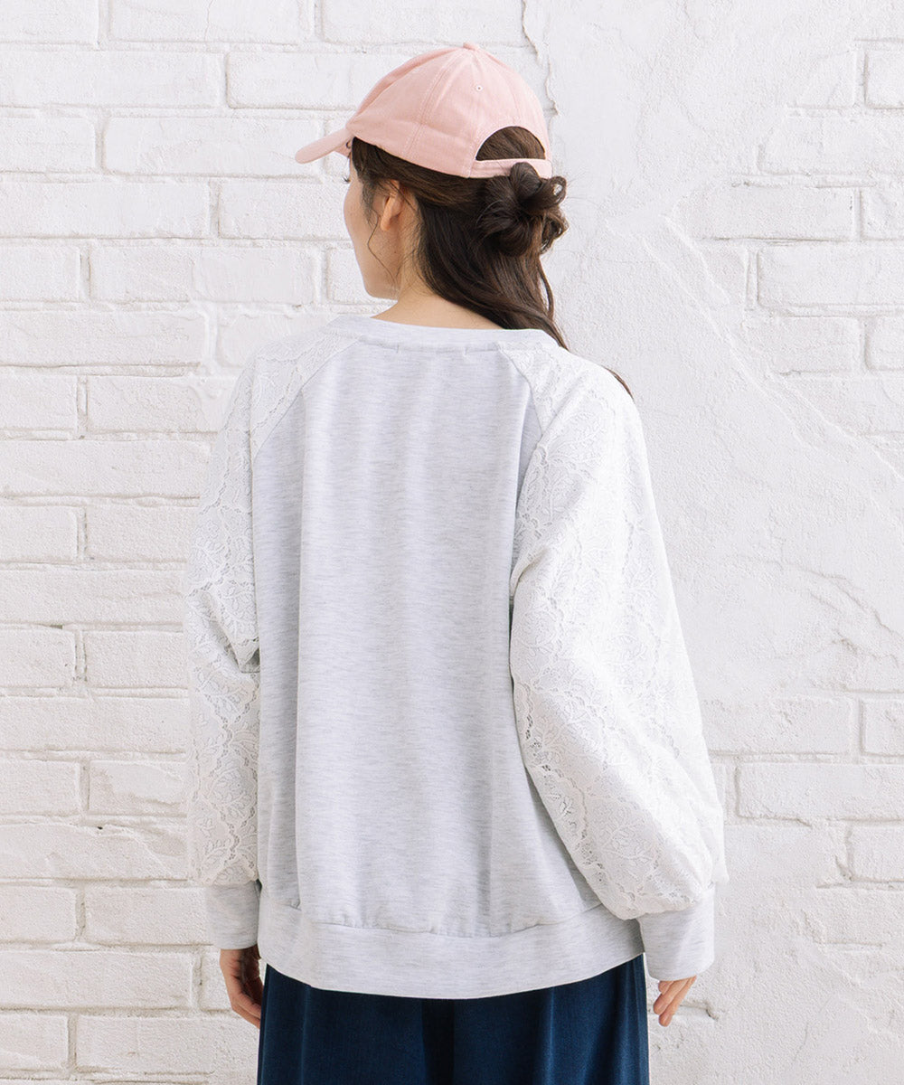 【sabstreet bis】【web限定】 レースドッキングダンボールスウェット