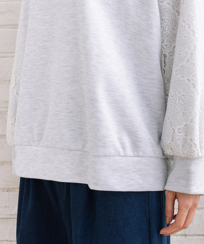 【sabstreet bis】【web限定】 レースドッキングダンボールスウェット