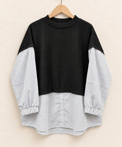 【sabstreet bis】【web限定】 シャツコンビフェイクベストプルオーバー【先行予約】