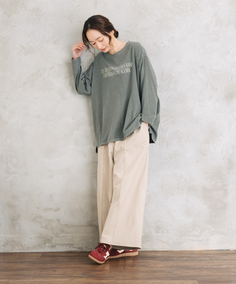 【sabstreet bis】【web限定】 ピグメント加工ロゴロンT