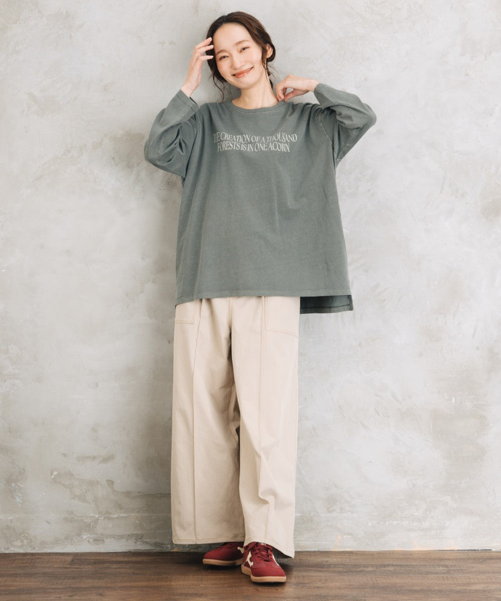 【sabstreet bis】【web限定】 ピグメント加工ロゴロンT