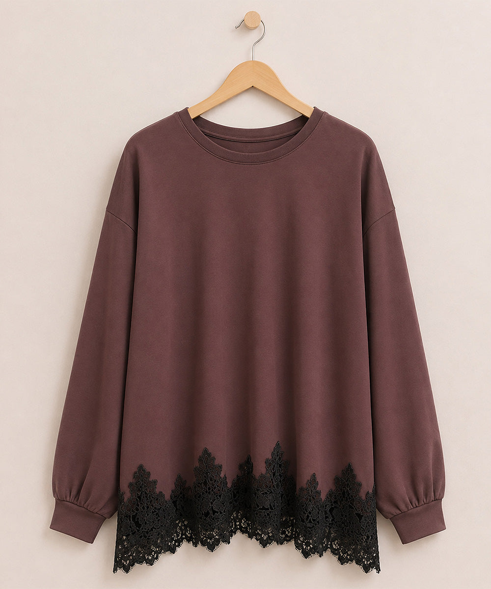 【sabstreet bis】【web限定】 裾レースドッキングカットソー