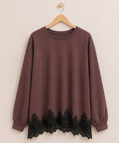 【sabstreet bis】【web限定】 裾レースドッキングカットソー