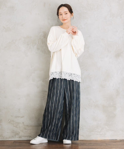 【sabstreet bis】【web限定】 裾レースドッキングカットソー
