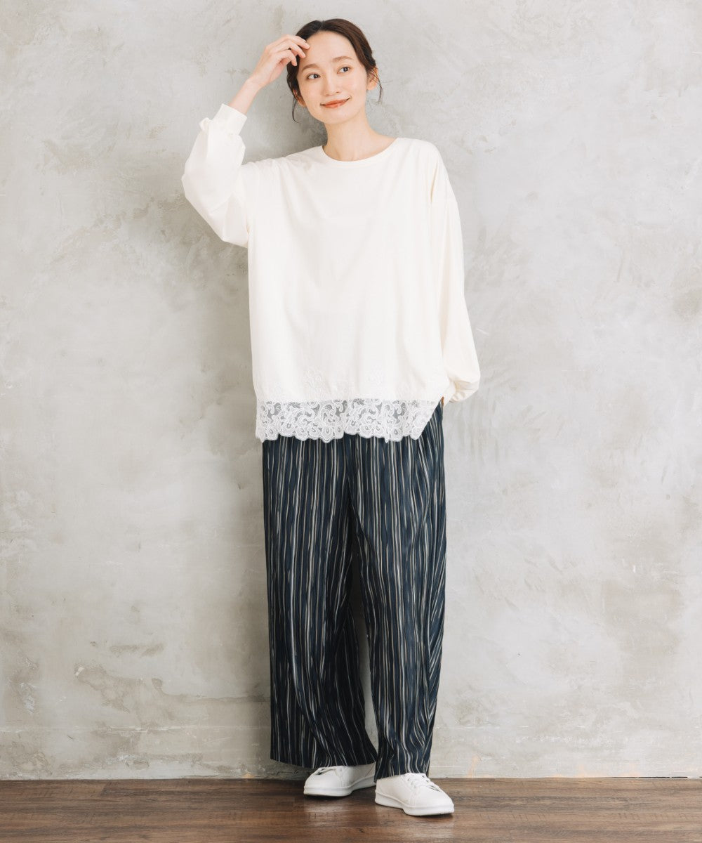 【sabstreet bis】【web限定】 裾レースドッキングカットソー