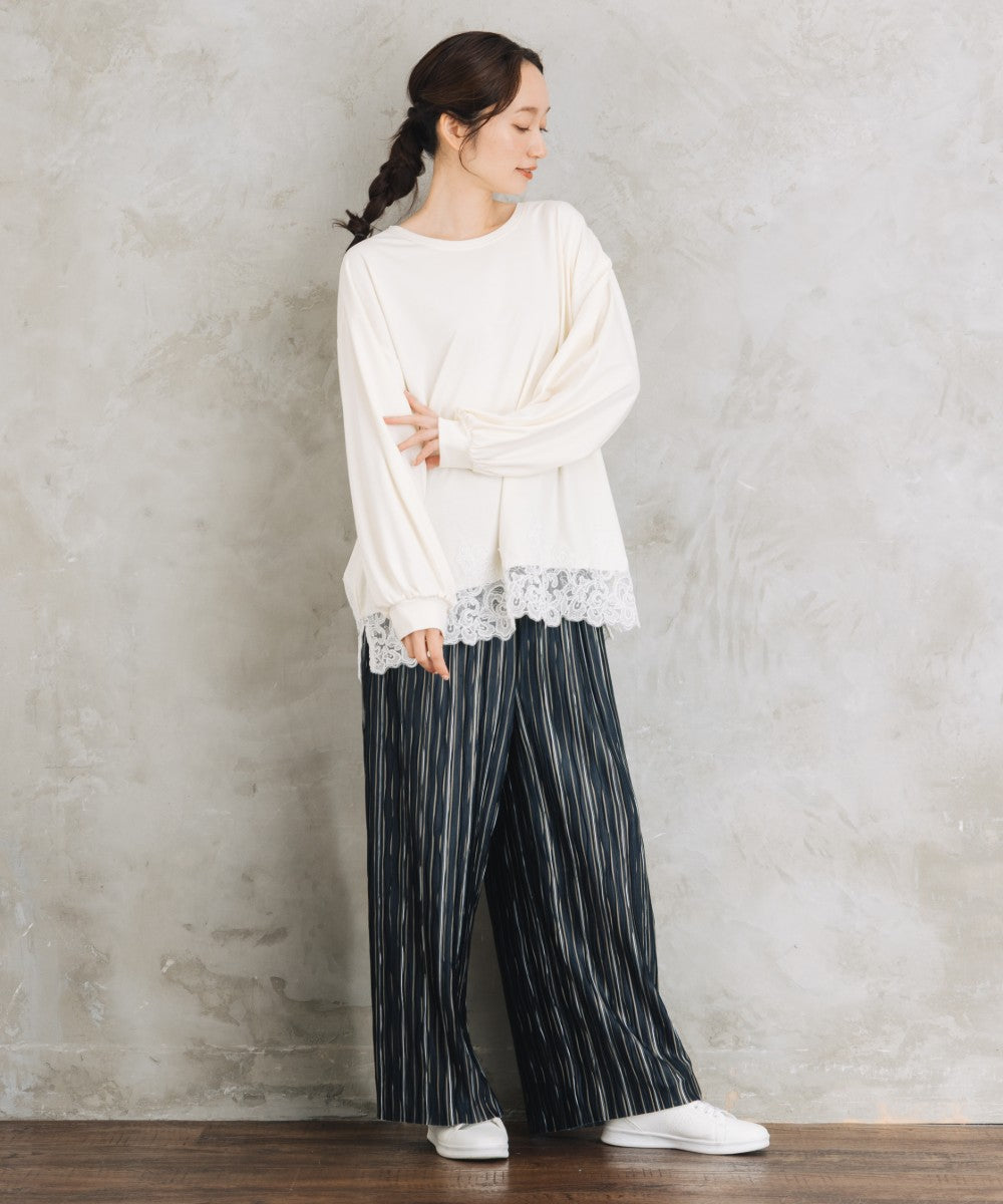 【sabstreet bis】【web限定】 裾レースドッキングカットソー