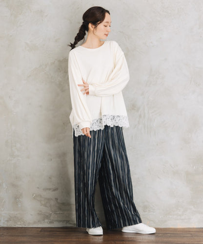 【sabstreet bis】【web限定】 裾レースドッキングカットソー