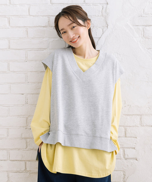 【sabstreet bis】【web限定】 USAコットンVネックベスト