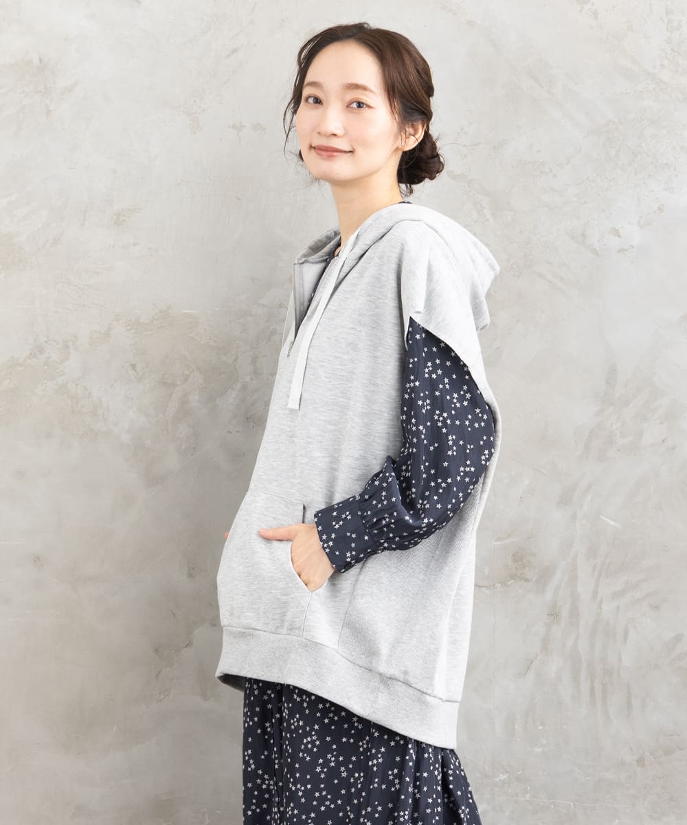 【sabstreet bis】【web限定】15号(3L) 裏毛フーディーベスト