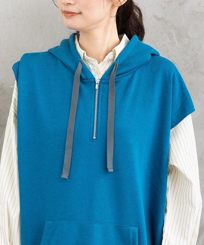 【sabstreet bis】【web限定】15号(3L) 裏毛フーディーベスト