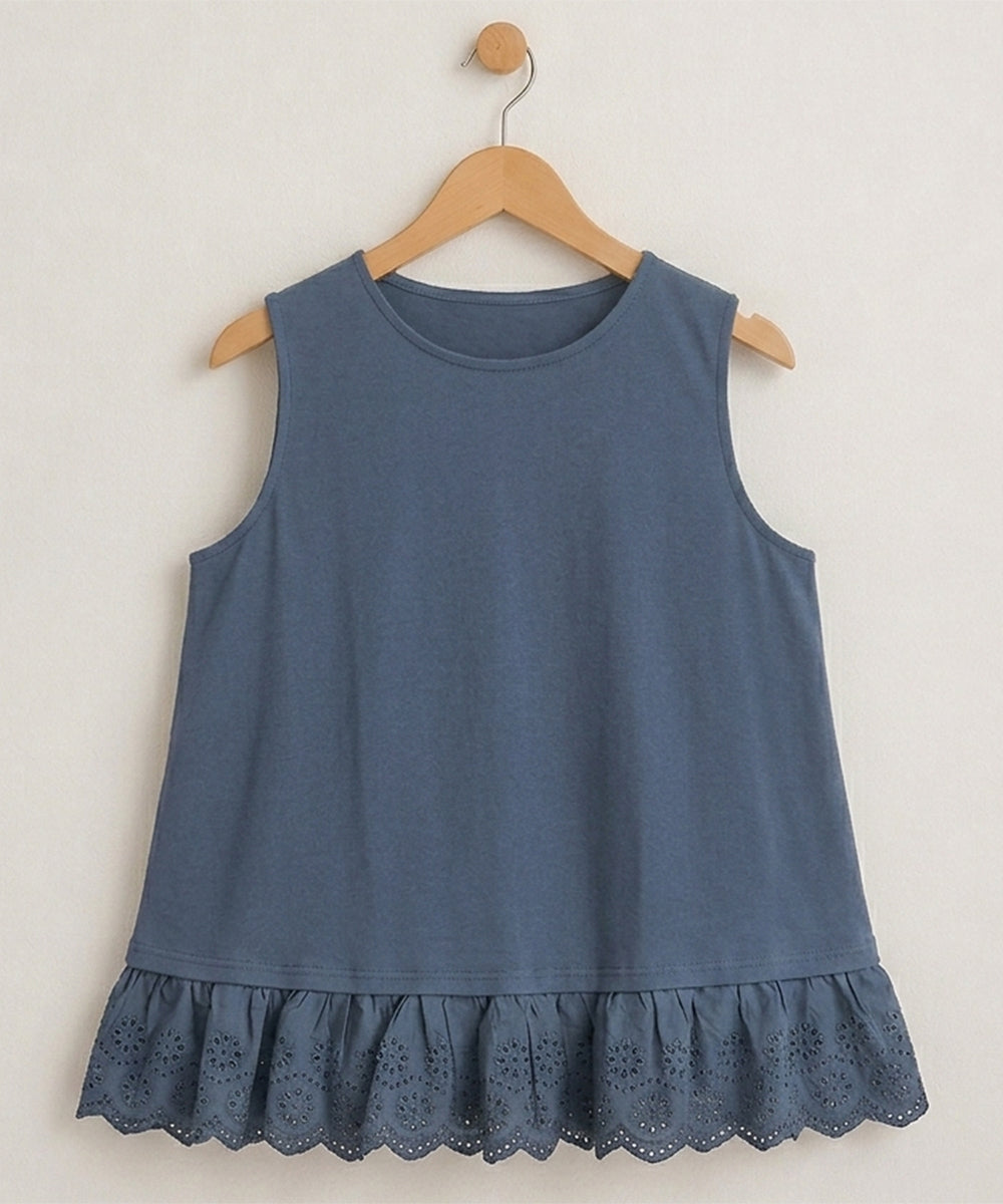 【sabstreet bis】【web限定】 裾刺繍レースタンクトップ