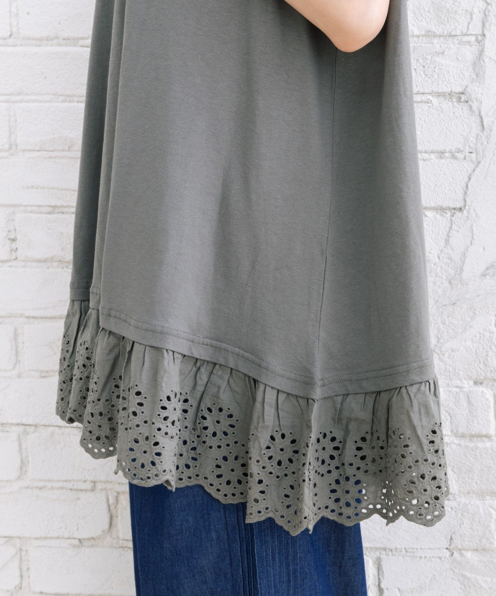 【sabstreet bis】【web限定】 裾刺繍レースタンクトップ