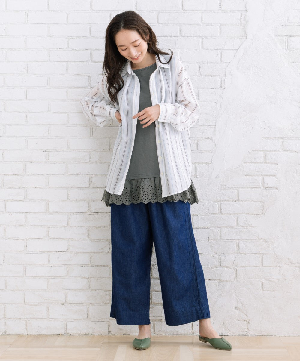 【sabstreet bis】【web限定】 裾刺繍レースタンクトップ