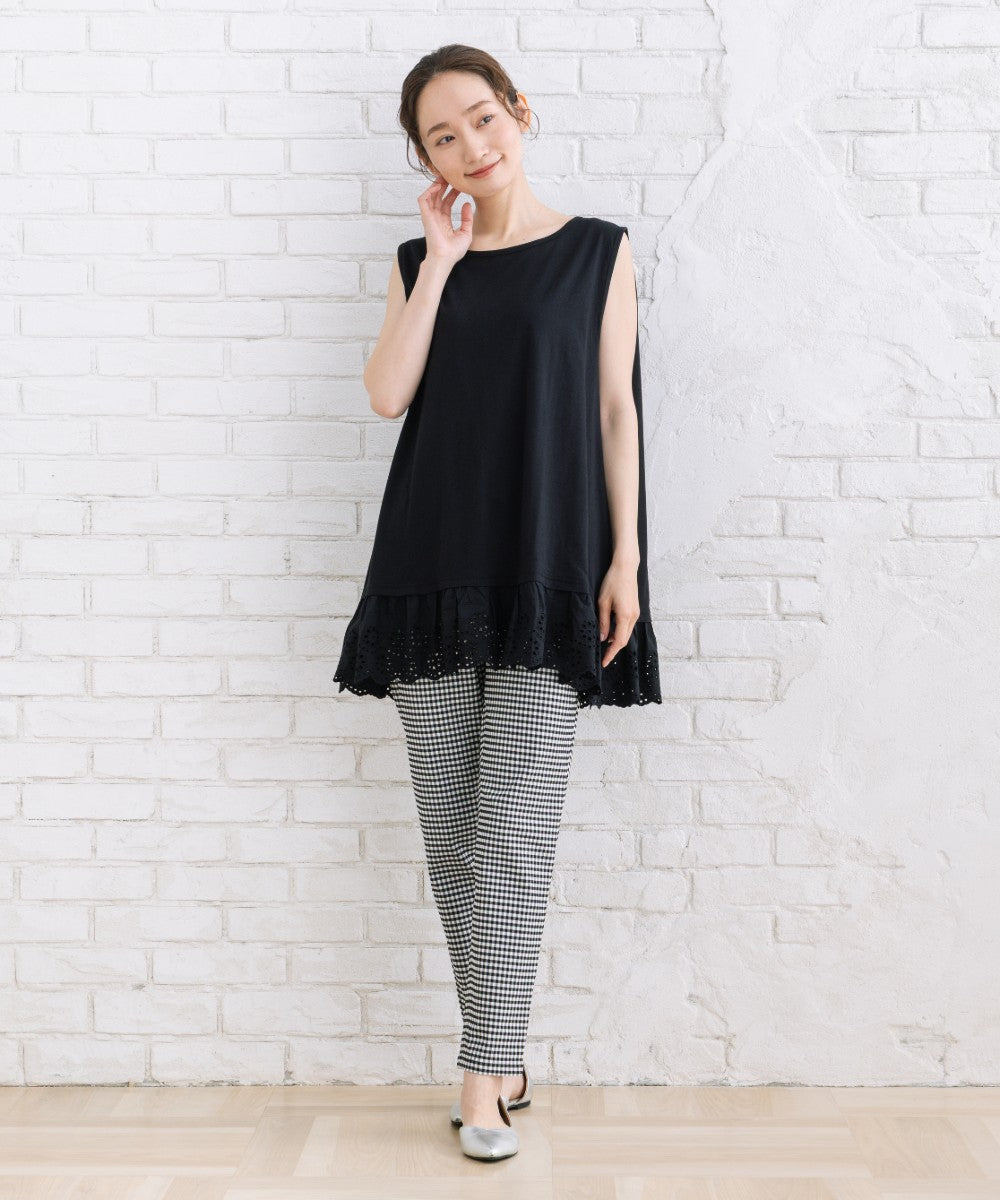 【sabstreet bis】【web限定】 裾刺繍レースタンクトップ