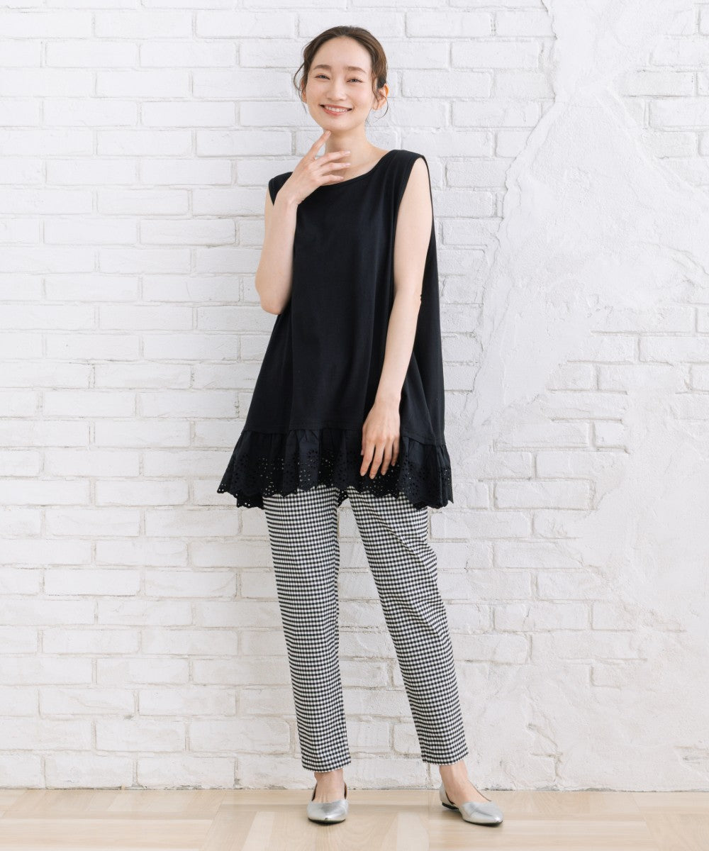 【sabstreet bis】【web限定】 裾刺繍レースタンクトップ