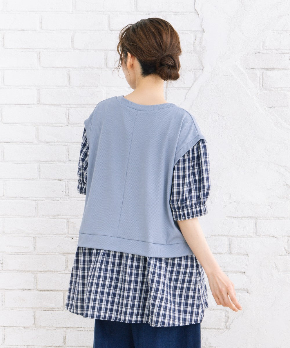 【sabstreet bis】【web限定】 チェック切替プルオーバー