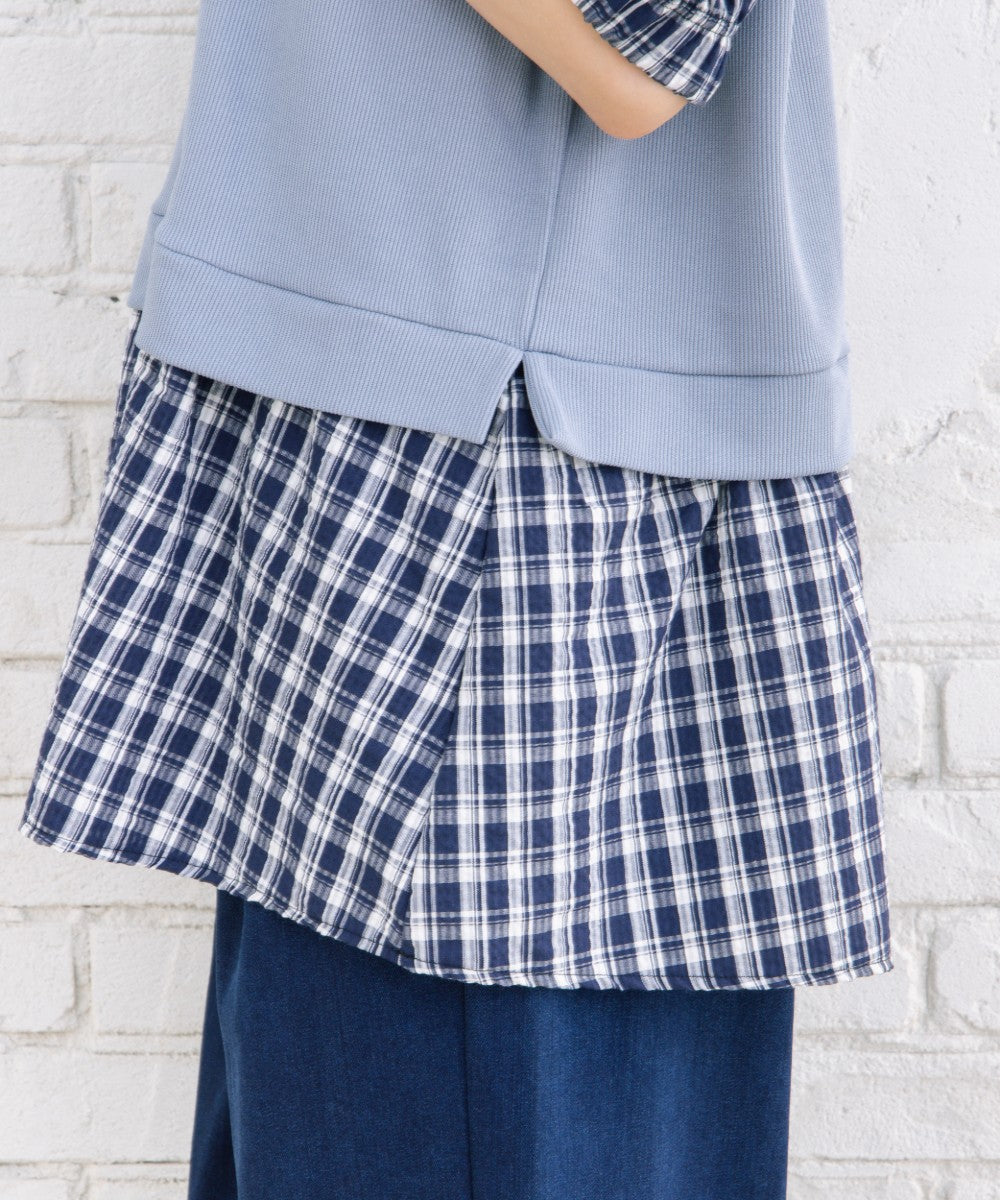 【sabstreet bis】【web限定】 チェック切替プルオーバー