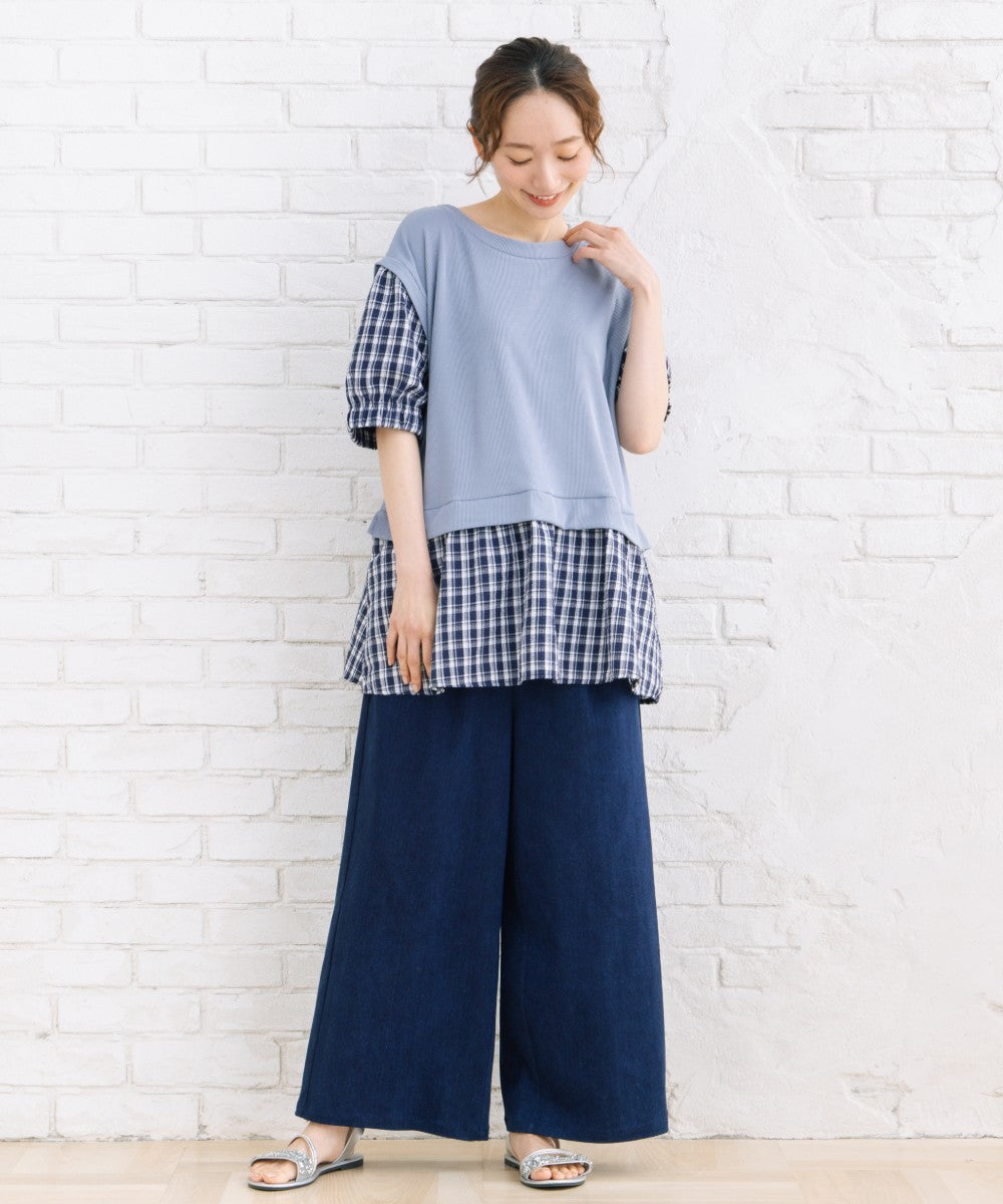 【sabstreet bis】【web限定】 チェック切替プルオーバー